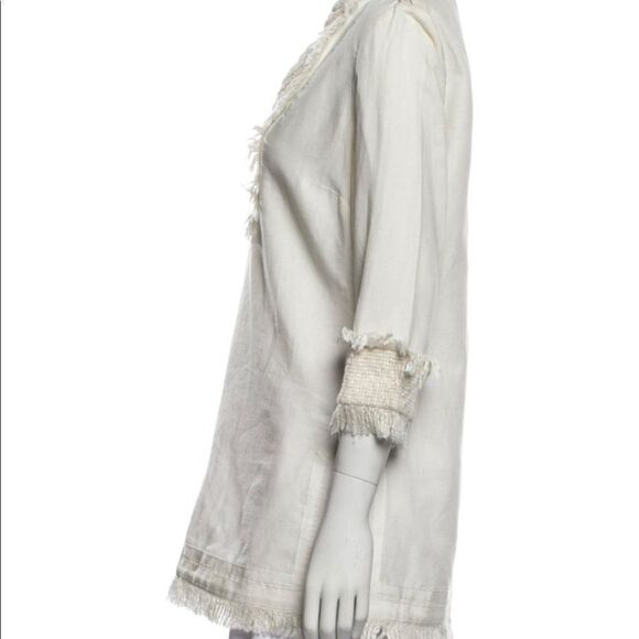 💙 Tory Burch White Fringe Tunic Top - Picture 2 of 3